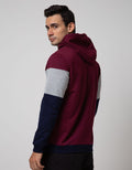 Details Long Sleeve SweaT-shirt Hoodie Cut N Sewn Wine