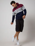 Details Long Sleeve SweaT-shirt Hoodie Cut N Sewn Wine