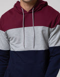 Details Long Sleeve SweaT-shirt Hoodie Cut N Sewn Wine