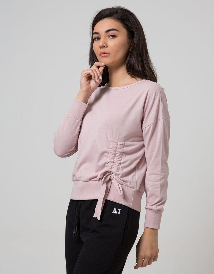Details Long Sleeve T-Shirt Tee With Ribbon On Bottom Baets