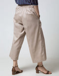 Nevada Long Pants Woven Solid With Button At Leg Palazzo