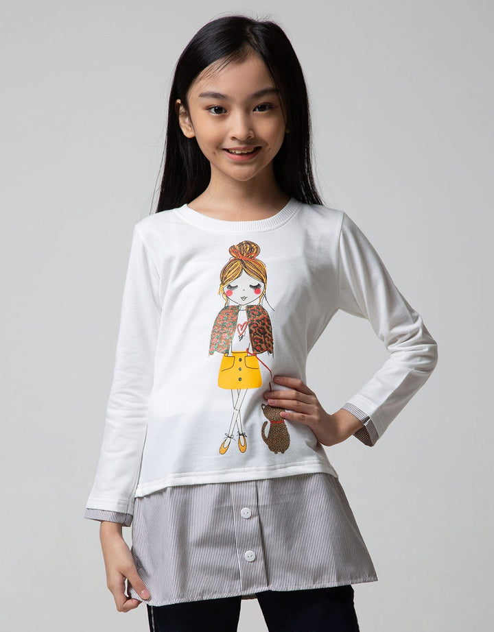 Aero Long Sleeve T-Shirt Girl With Leopard Jacket