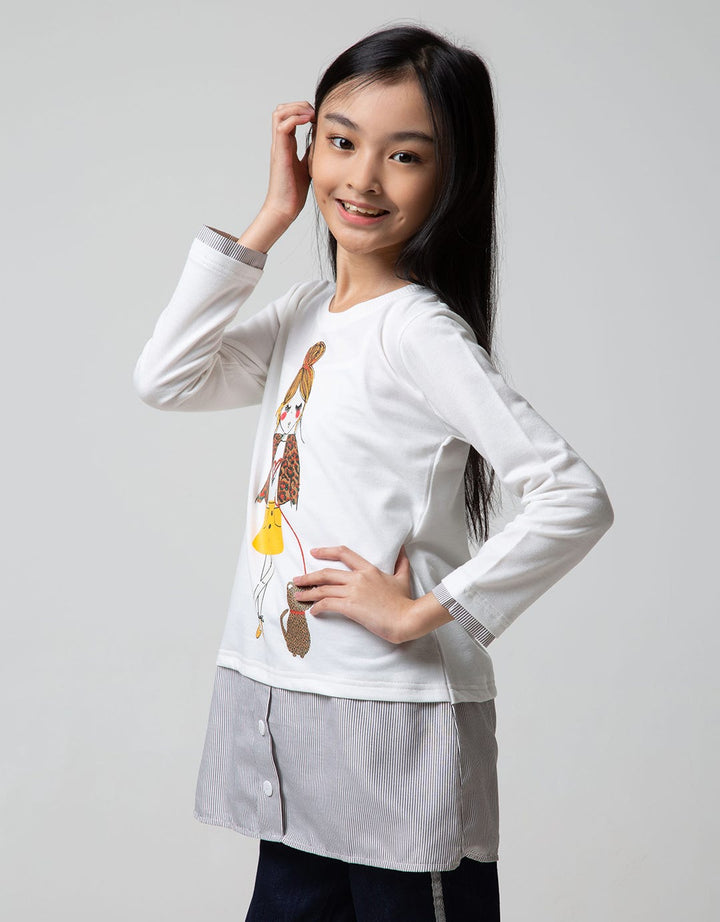 Aero Long Sleeve T-Shirt Girl With Leopard Jacket