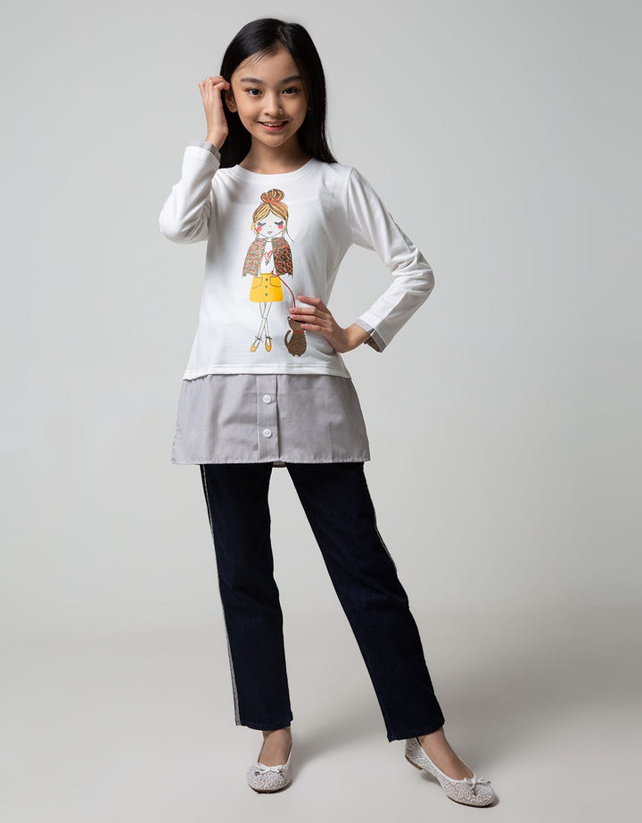 Aero Long Sleeve T-Shirt Girl With Leopard Jacket