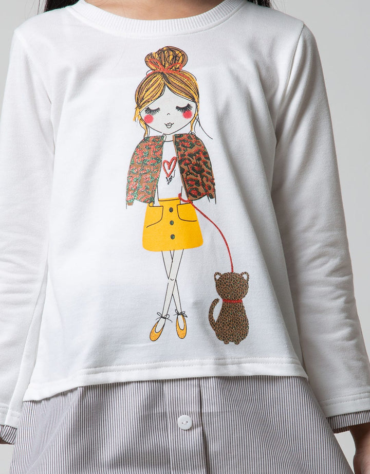 Aero Long Sleeve T-Shirt Girl With Leopard Jacket