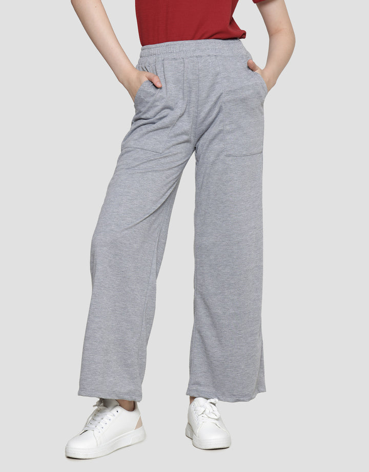 Nevada Terry Solid Wide Leg Relax Women's Long Pants