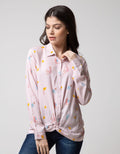 Details Long Sleeve Shirt Pink Top Woven Twist