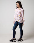 Details Long Sleeve Shirt Pink Top Woven Twist