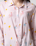 Details Long Sleeve Shirt Pink Top Woven Twist