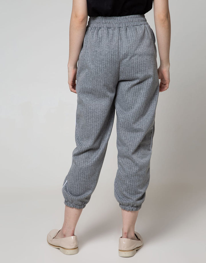 Details Jogger Pants Stripe Rib Ankle With Piping
