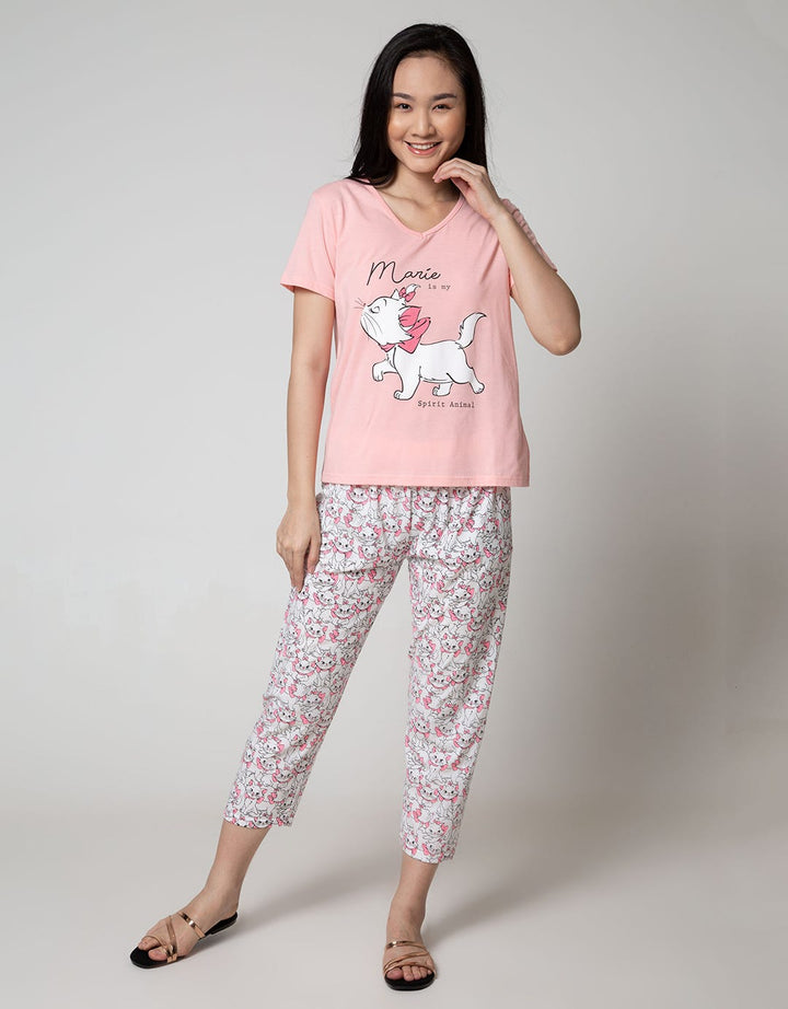 Disney Marie Piyama Lengan Pendek Celana Panjang Marie