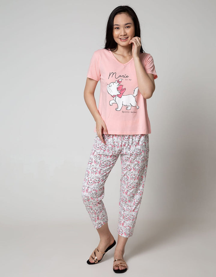 Disney Marie Piyama Lengan Pendek Celana Panjang Marie