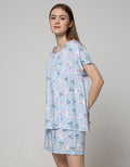Nevada Short Sleeve Pyjama Shorts Illama Cactus