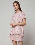 Nevada Short Sleeve Pyjama Shorts Illama Cactus