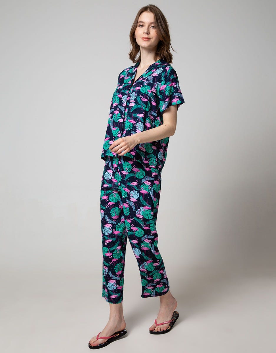 Nevada Ss Pajama Pants Palm Flaminggo