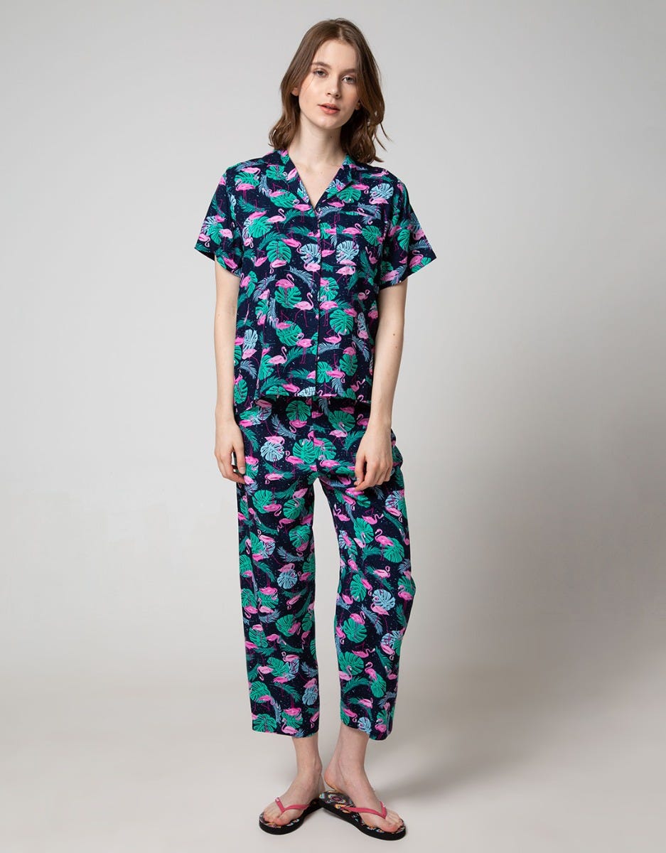 Nevada Ss Pajama Pants Palm Flaminggo