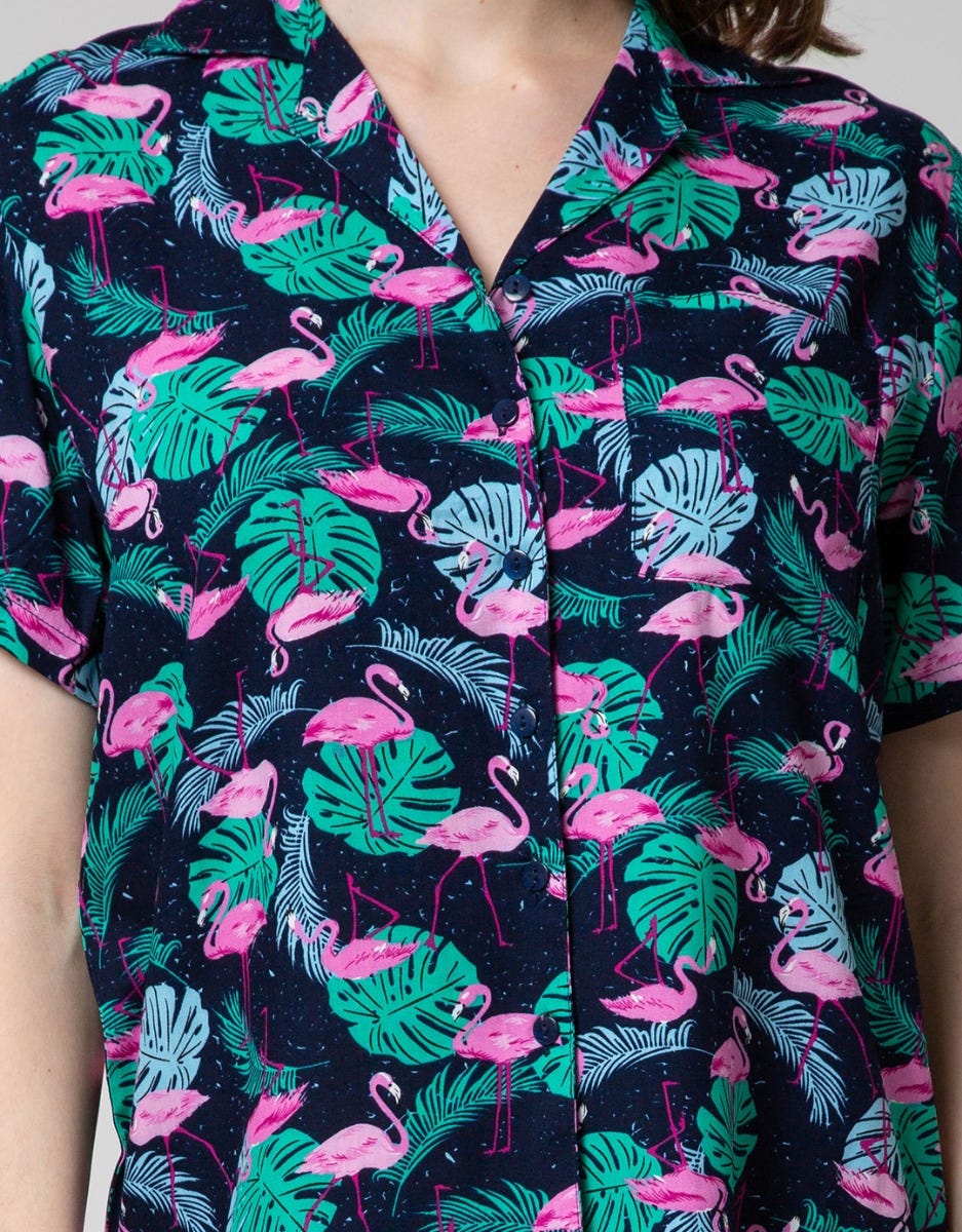 Nevada Ss Pajama Pants Palm Flaminggo