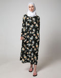 St. Yves Ls Maxi Dress Dark Cleome