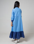 Kidz Too Long Sleeve Maxi DreShort Sleeve Bamus Doby Susun Ikat Pinggang