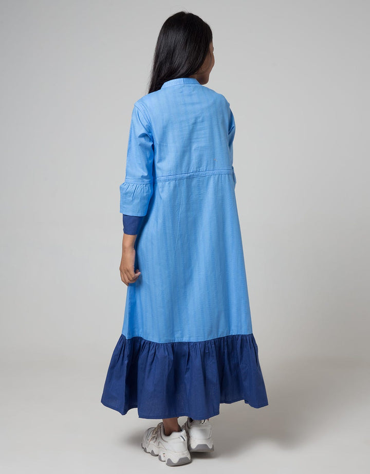 Kidz Too Long Sleeve Maxi DreShort Sleeve Bamus Doby Susun Ikat Pinggang