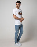 Nevada Men Denim Short Sleeve T-Shirt Print Adventure