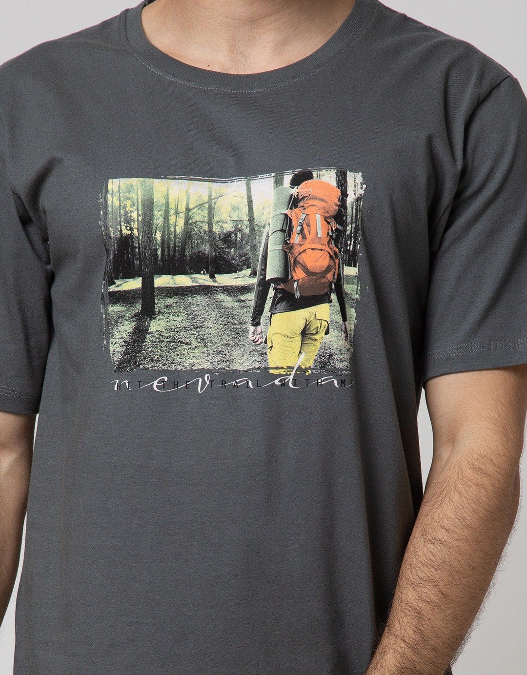 Nevada Men Denim Short Sleeve T-Shirt Print Adventure