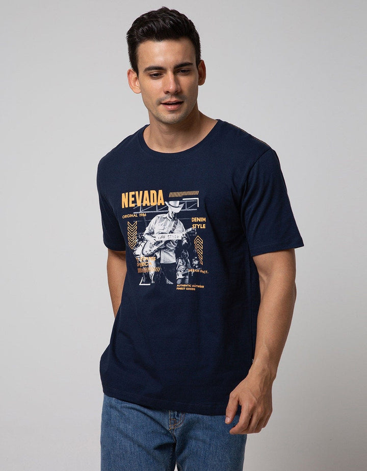 Nevada Short Sleeve T-shirt Print Denim Style