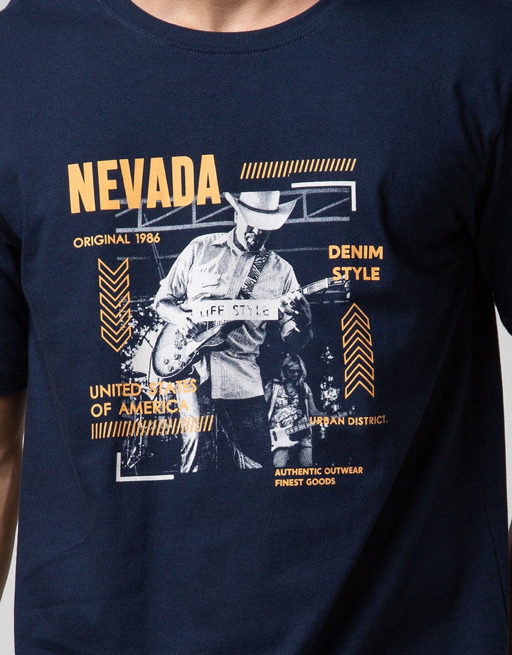 Nevada Short Sleeve T-shirt Print Denim Style