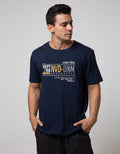 Nevada Short Sleeve T-shirt Print Wording Denim