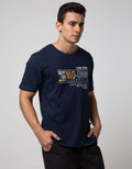Nevada Short Sleeve T-shirt Print Wording Denim