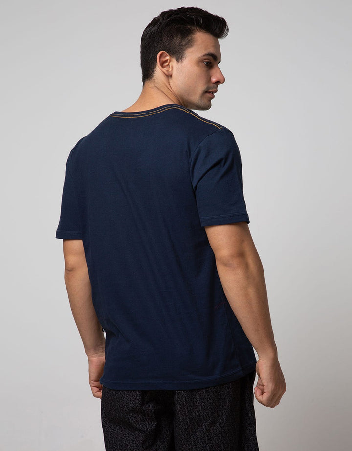 Nevada Short Sleeve T-shirt Print Wording Denim