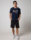 Nevada Short Sleeve T-shirt Print Wording Denim