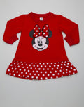 Disney Long Sleeve Midi Dress Minnie Polka