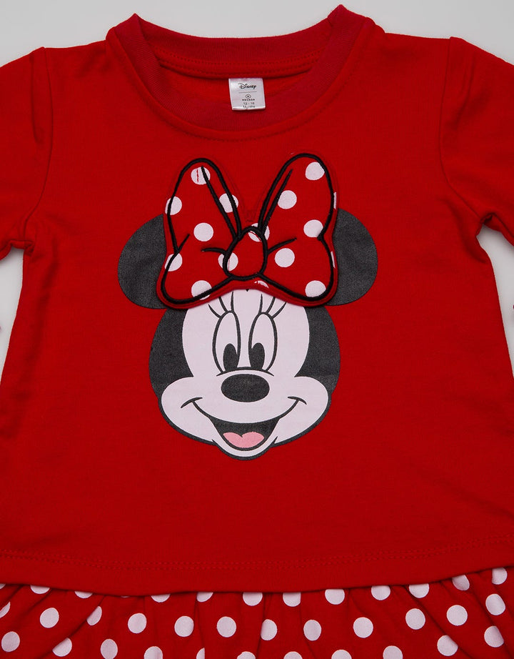 Disney Long Sleeve Midi Dress Minnie Polka