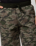Nevada Short Pants Woven With Rib Manset Waist Print Army