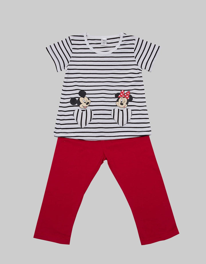 Disney Top - Bottom Set Minnie Stripe Pocket Love
