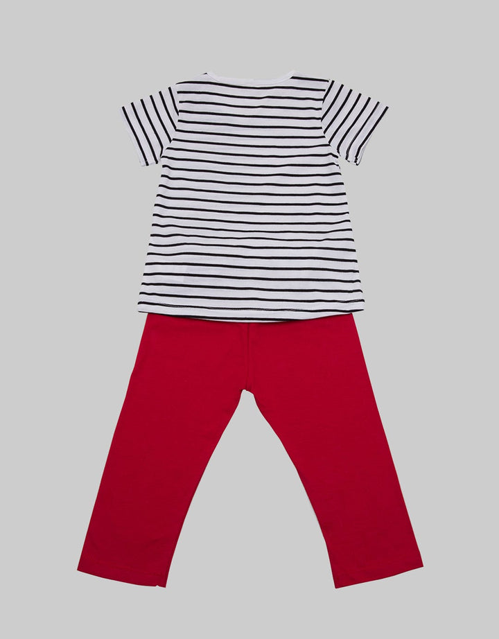 Disney Top - Bottom Set Minnie Stripe Pocket Love