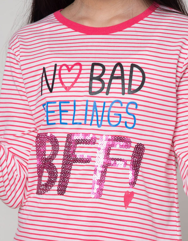 Nevada Kids Long Sleeve T-Shirt Top Single With Sequin Phone Whatever