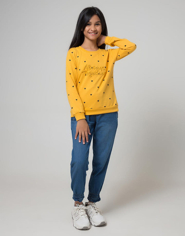 Nevada Kids Sweatshirt Yellow Bordir Always Together