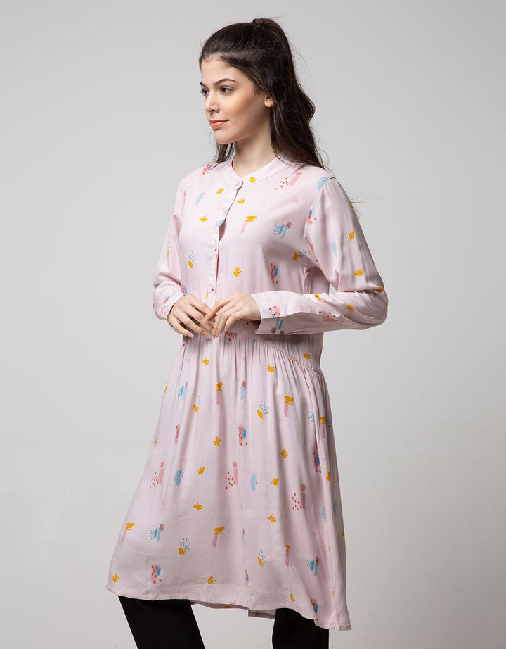 Details Long Sleeve Midi Dress Short Sleeve