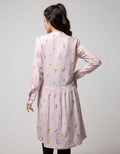Details Long Sleeve Midi Dress Short Sleeve