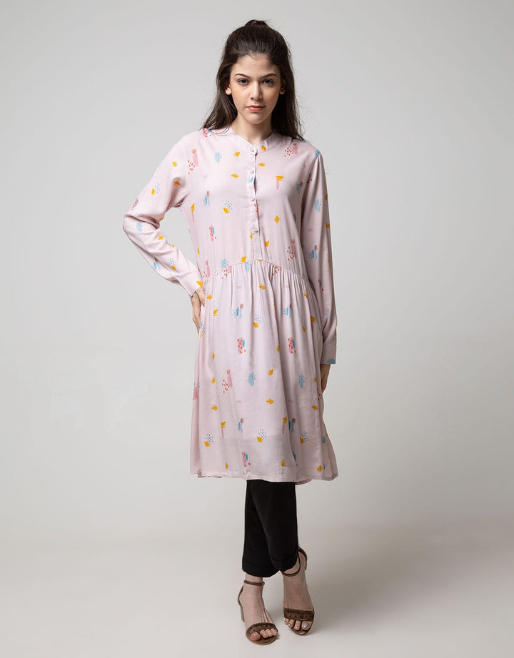 Details Long Sleeve Midi Dress Short Sleeve