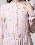 Details Long Sleeve Midi Dress Short Sleeve