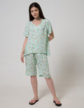 Nevada Short Sleeve Pajama Capri Say Meow