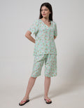 Nevada Short Sleeve Pajama Capri Say Meow