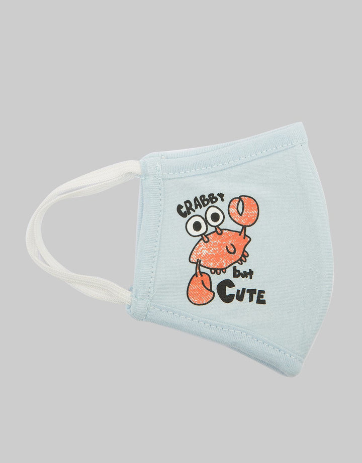 Little M Crab Print Masker Anak Laki-laki