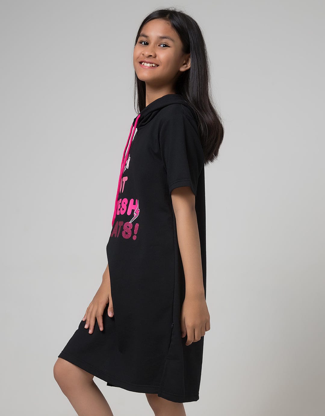 Nevada Kids Short Sleeve Midi Dress Hoodie Fress Beats Gasfresh