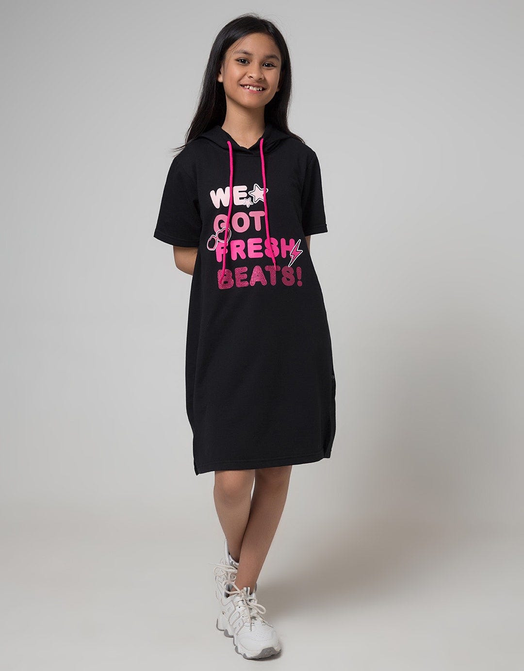 Nevada Kids Short Sleeve Midi Dress Hoodie Fress Beats Gasfresh