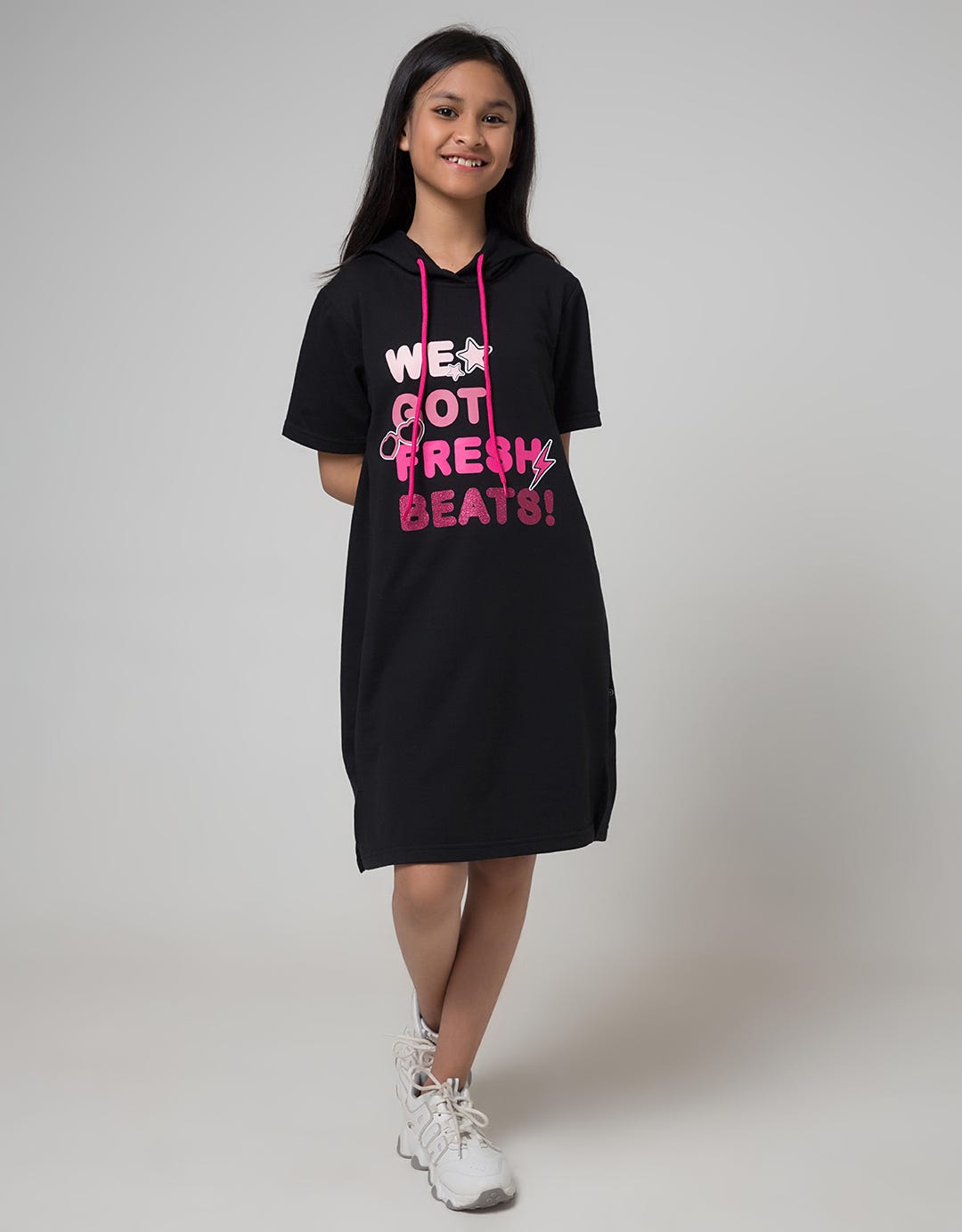 Nevada Kids Short Sleeve Midi Dress Hoodie Fress Beats Gasfresh