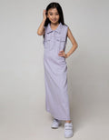 Nevada Kids Short Sleeve Maxi Dress Vest Kerah Woven